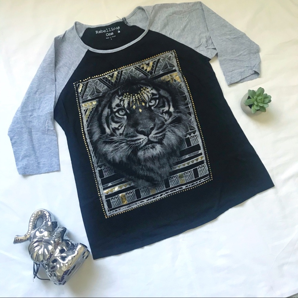 Rebellious One Tiger Baseball Tee